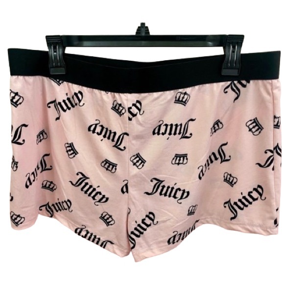 NEW Juicy Couture Pink Button Up Shirt And Shorts Pajama Set Size Medium - Picture 6 of 14